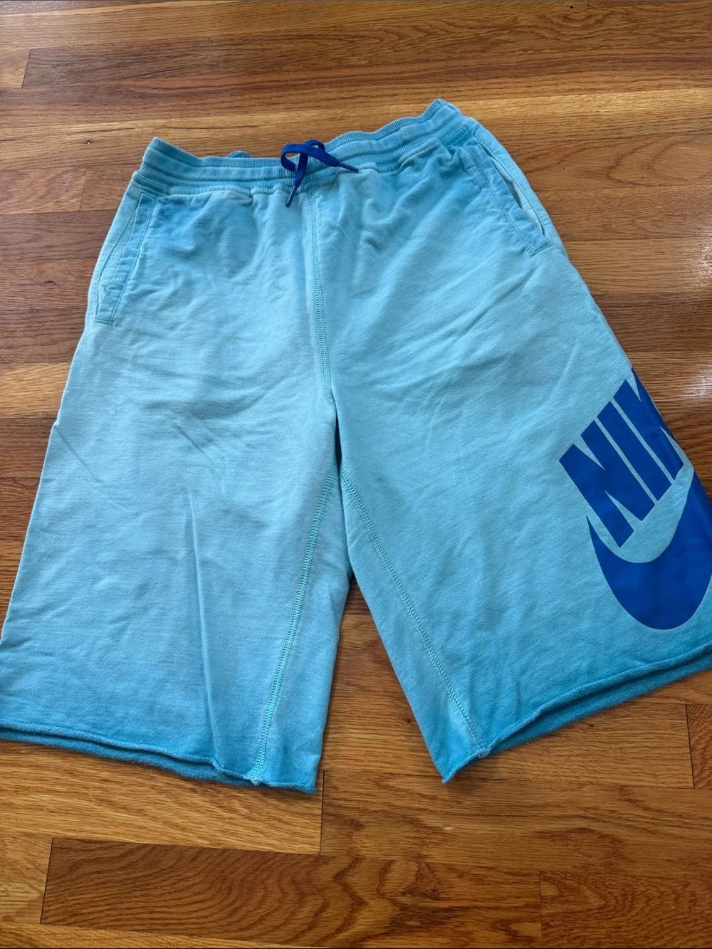 2 pairs Nike Light Blue Shorts with Dark Blue Logo